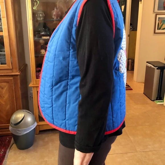 BOHO CHIC Vintage Hand Quilted Stars & Hearts Vest - Picture 4 of 6